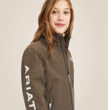 Ariat Unisex YOUTH Team Logo 2.0 Softshell Jacket (Banyan Bark Heather)