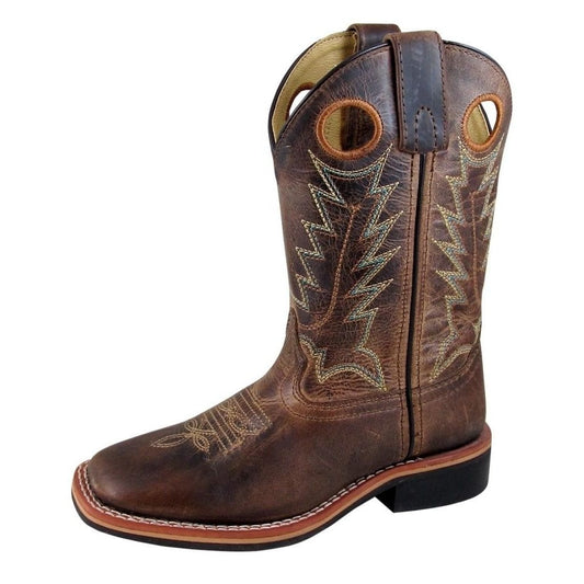Smoky Mountain Jesse Western Boot 3668C Children and 3668Y Youth Size Distressed Brown