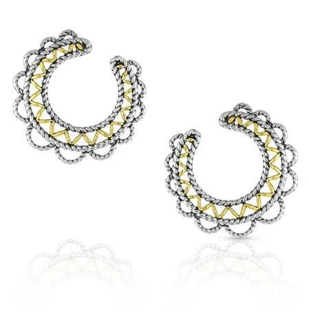 Montana Silversmiths Western Lace Hoop Earrings