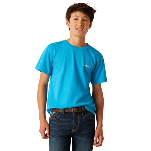 Ariat Kid's Turquoise Heather Short Sleeve Western Wire T-Shirt 10047912