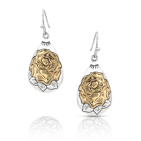 Montana Silversmith Emerging Rose Teardrop Silver Earring