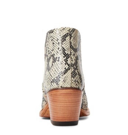 Ariat Leather Distressed Black White Snake Dixon Bootie