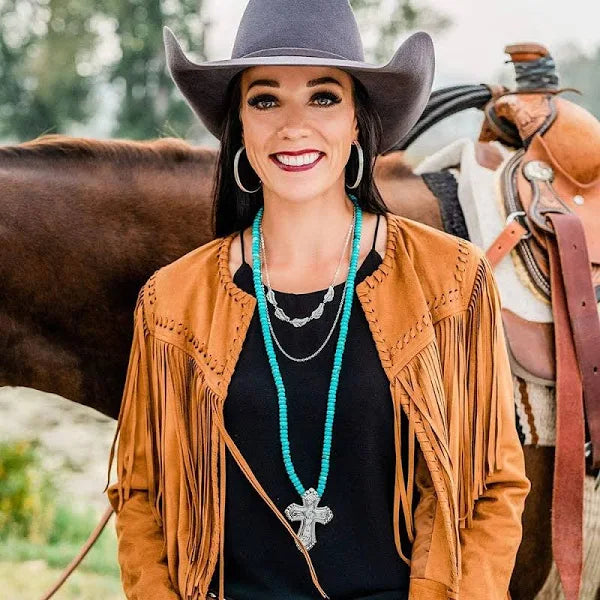 Montana Silversmiths Authentic Turquoise Cross Faith Necklace