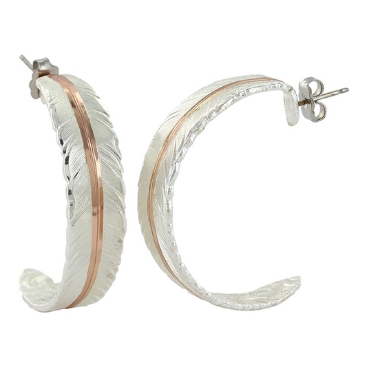 Montana Silversmiths Feather Hoop Sterling Silver Earrings ER3430RG